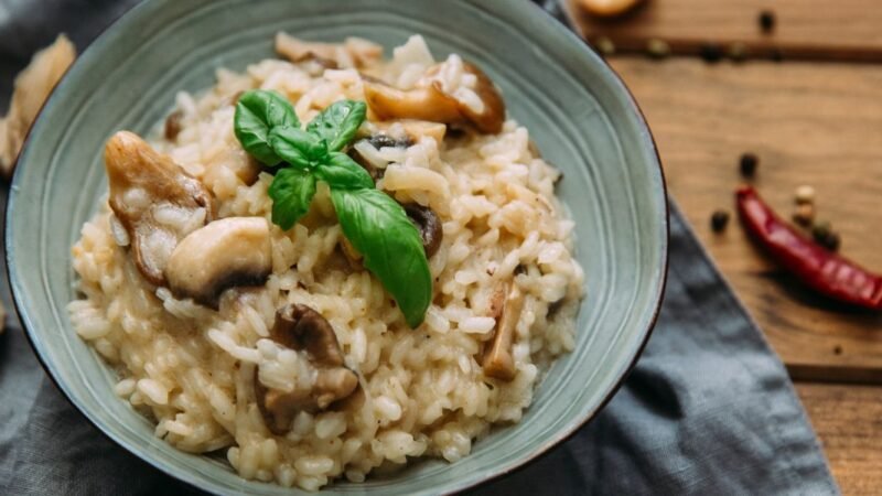 Risoto de Queijo com Cogumelos – Receita de Restaurante em Casa